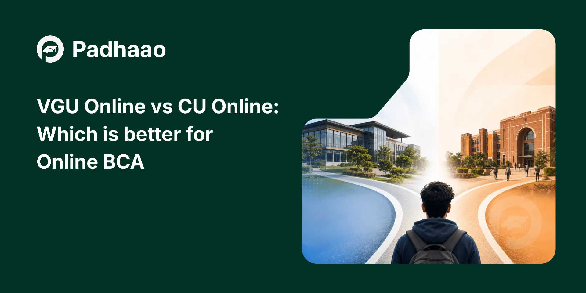 Online BCA comparison: VGU Online vs CU Online with student working